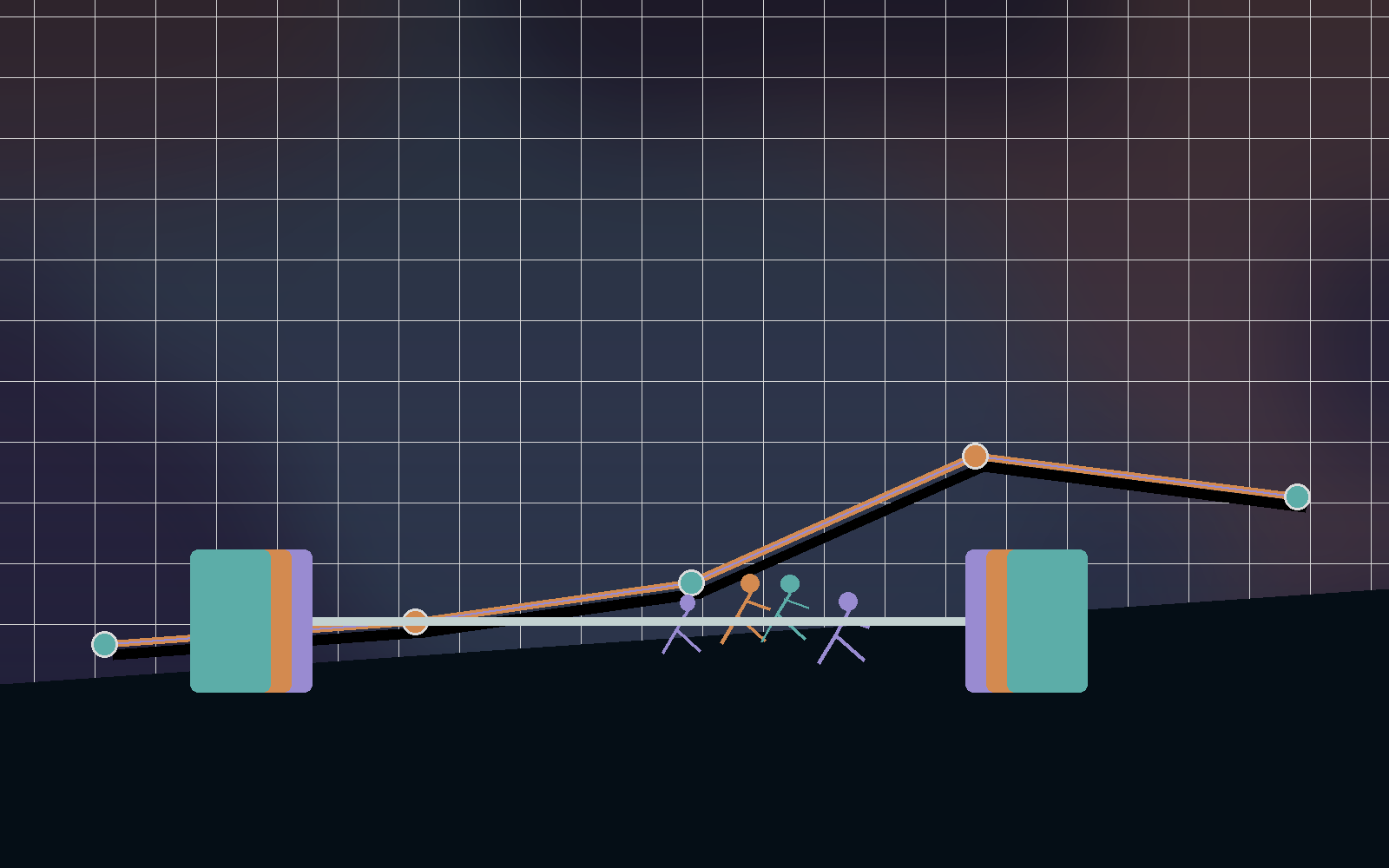 Runner lifting scene with barbell, route markers, and weekly structure.