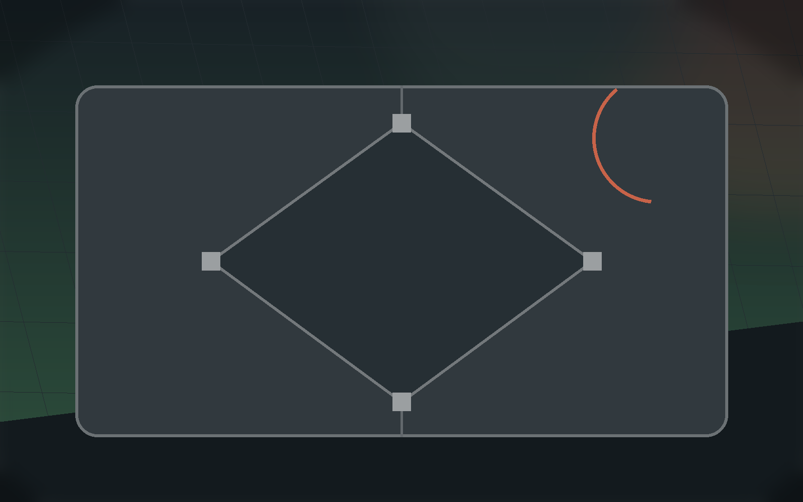 Baseball offseason scene with a field diamond and training markers.