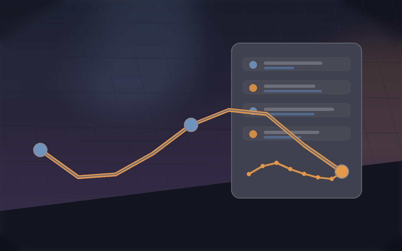 Race planning dashboard with route and schedule trend cards.