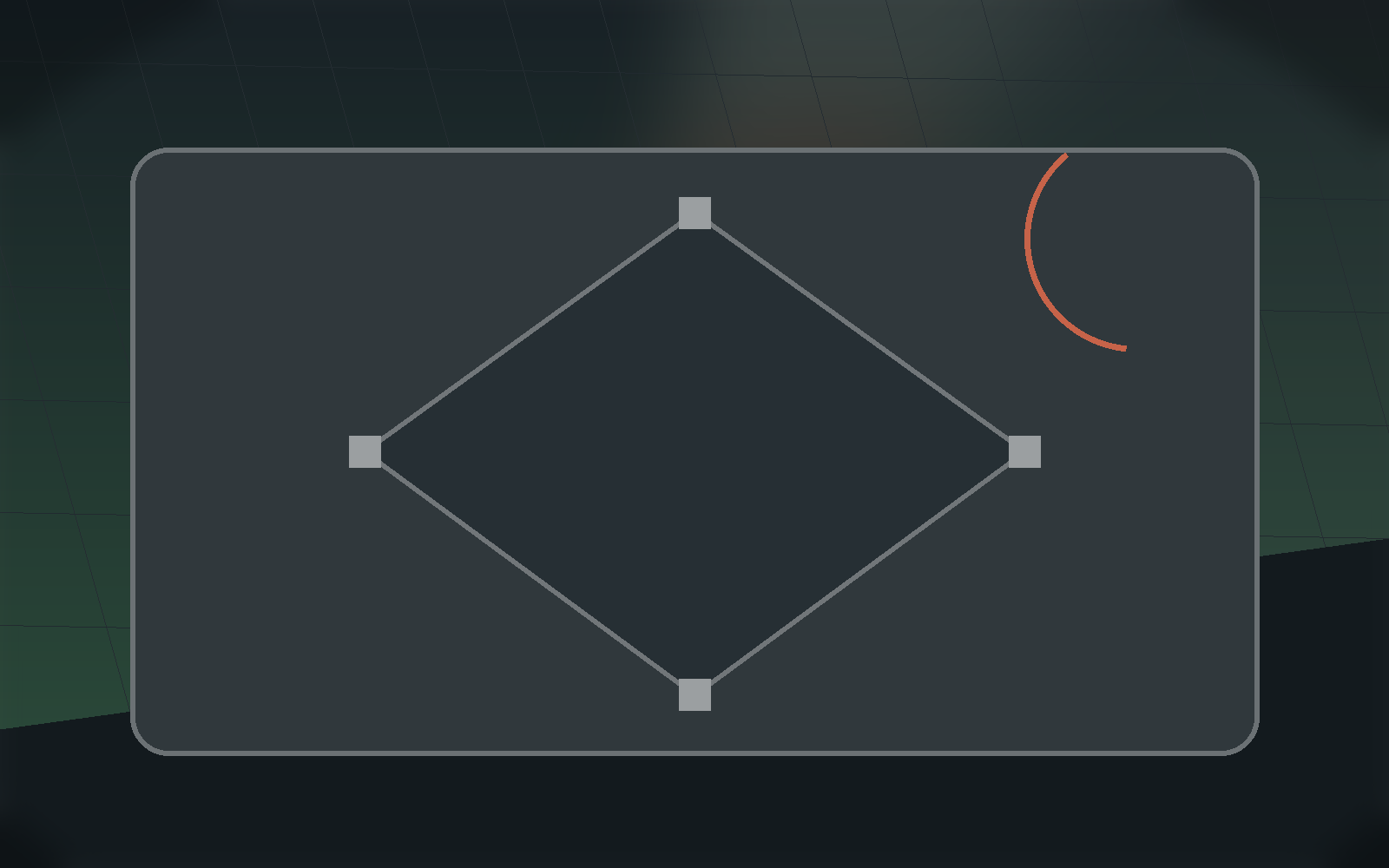 Baseball offseason scene with a diamond, base markers, and training space.