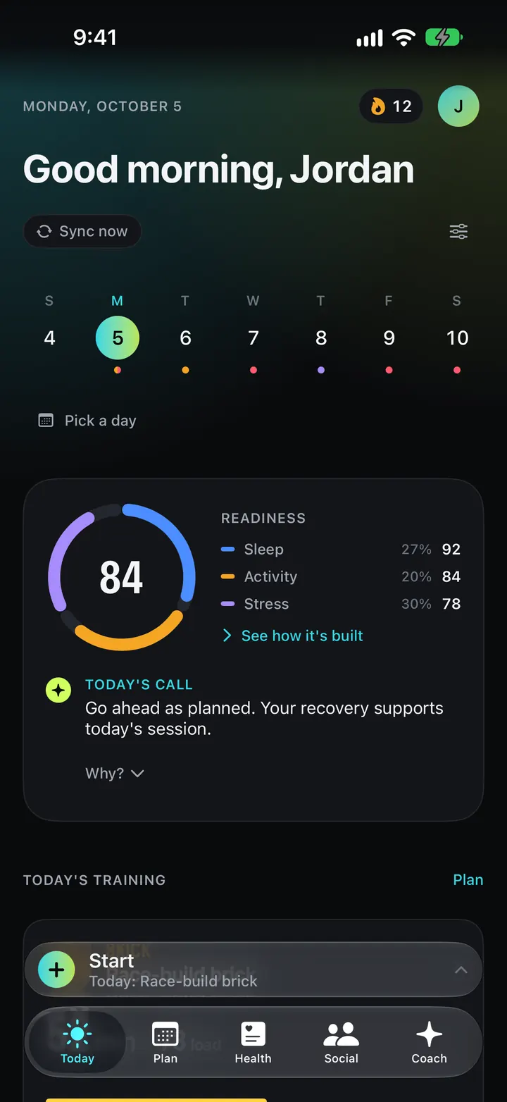 The Today screen on iPhone.